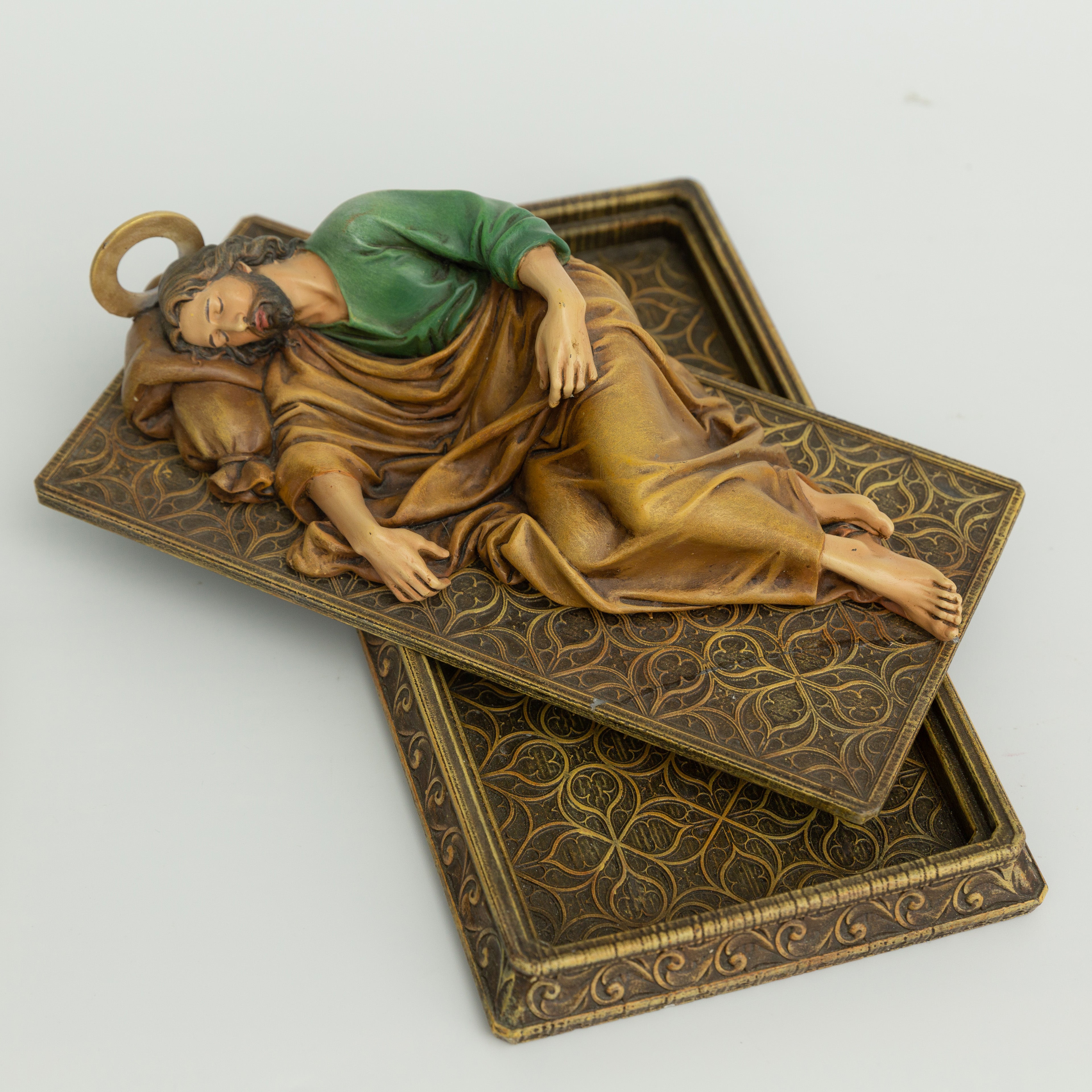 BC Catholic Sleeping Saint Joseph Statue, Patron Saint Home Decor 8.8" L
