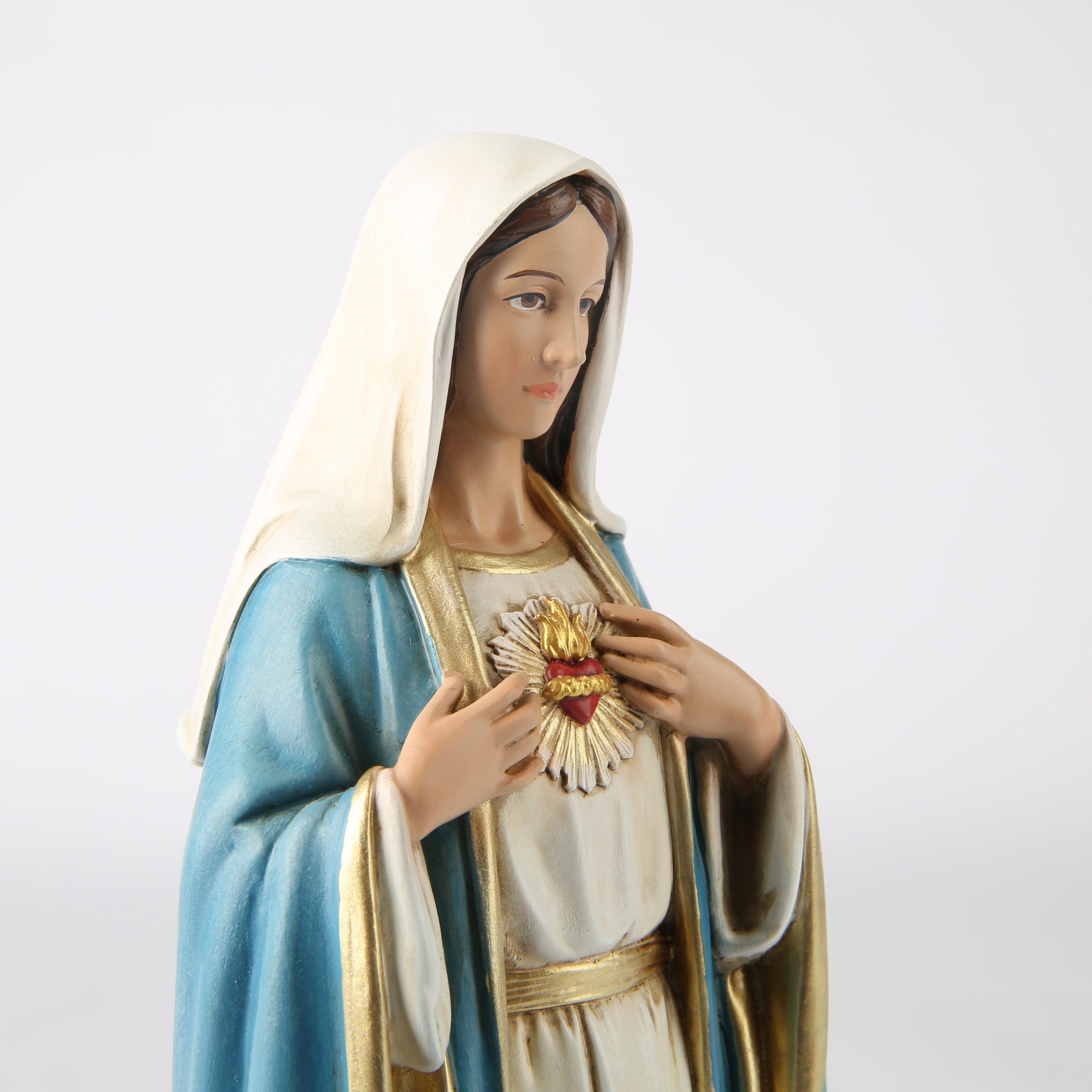 BC Catholic Immaculate Heart of Mary Figure 6" H Blessed Holy Mother Virgin Mary Statue for Home