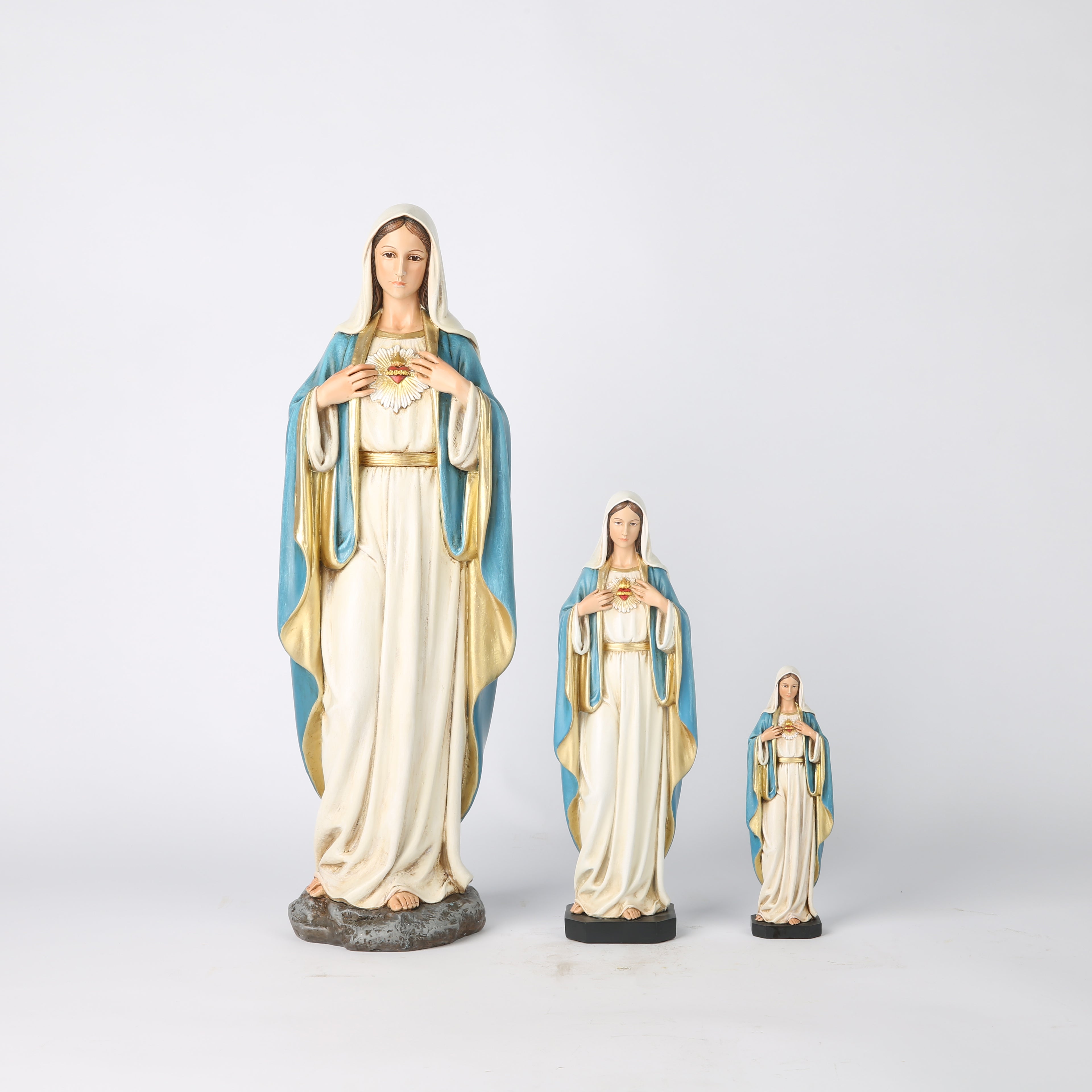 BC Catholic Immaculate Heart of Mary Figure 6" H Blessed Holy Mother Virgin Mary Statue for Home