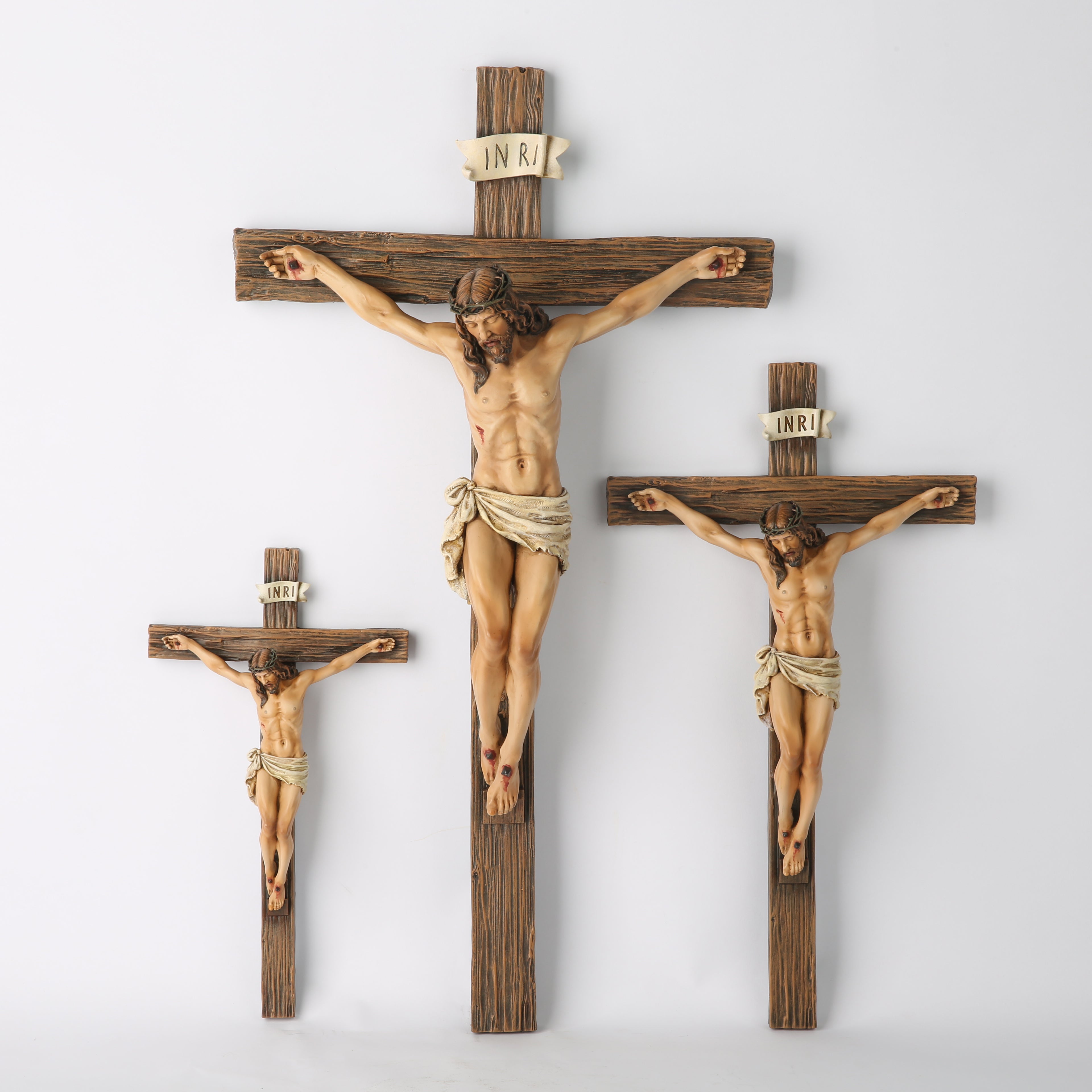 BC BUILDCLASSIC Catholic Jesus Crucifix Wall Cross-Handcrafted Religious Statue | Inspirational Religious Gift | 10"/14”/20”