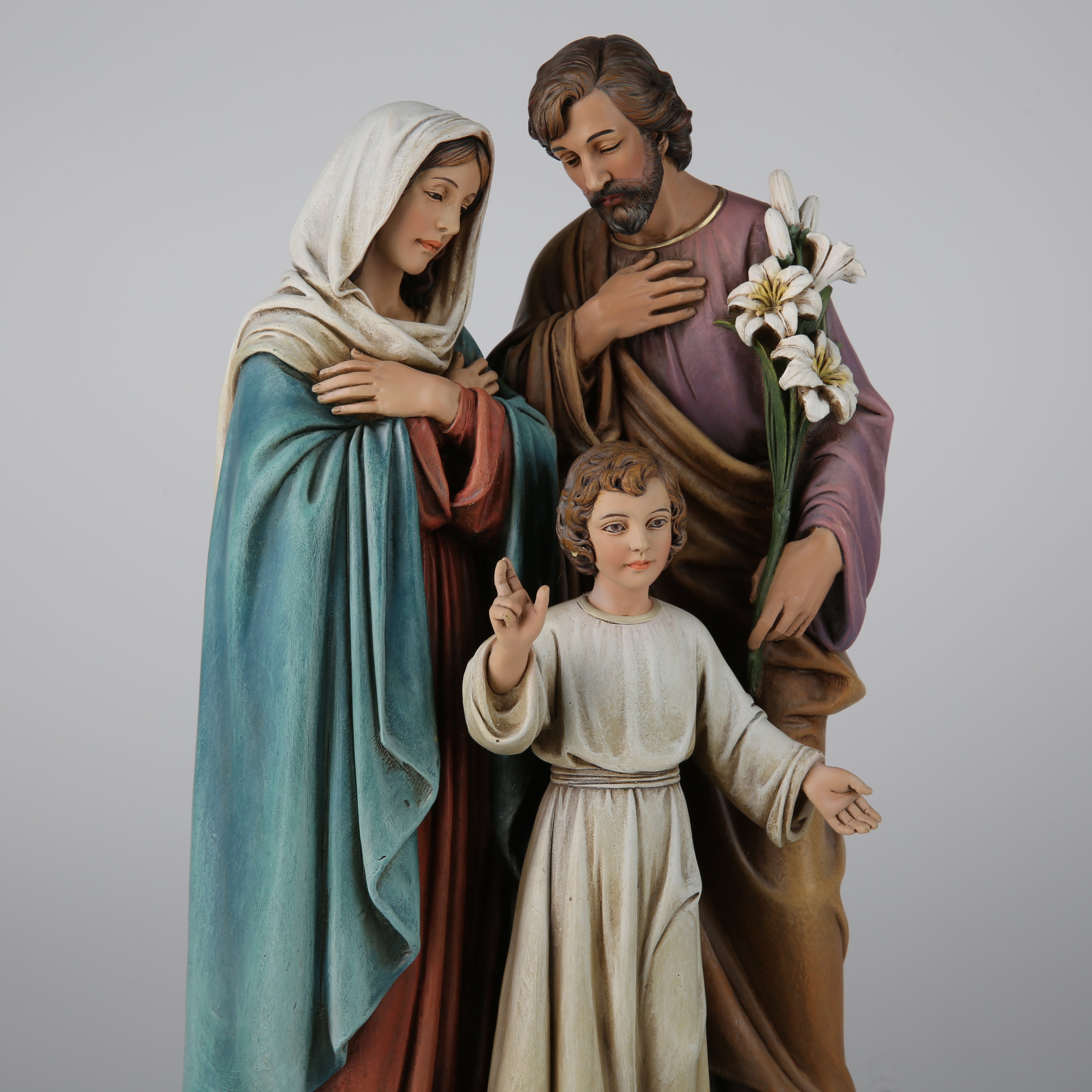 BC Catholic Holy Family Statue, Youth Jesus 12" H Renaissance Sculpture Handpainted by Buildclassic