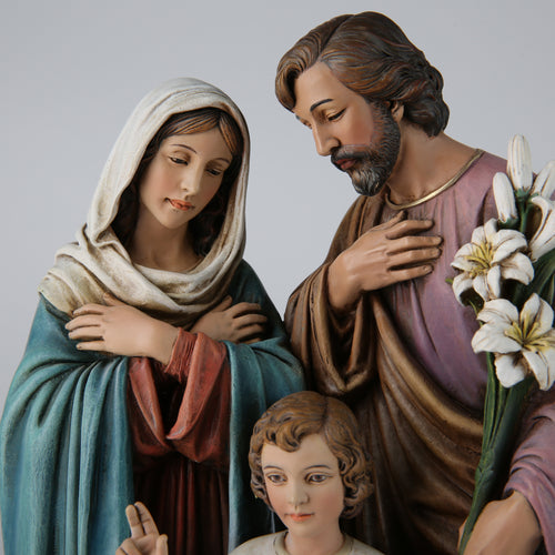 BC Catholic Holy Family Statue, Youth Jesus 12" H Renaissance Sculpture Handpainted by Buildclassic