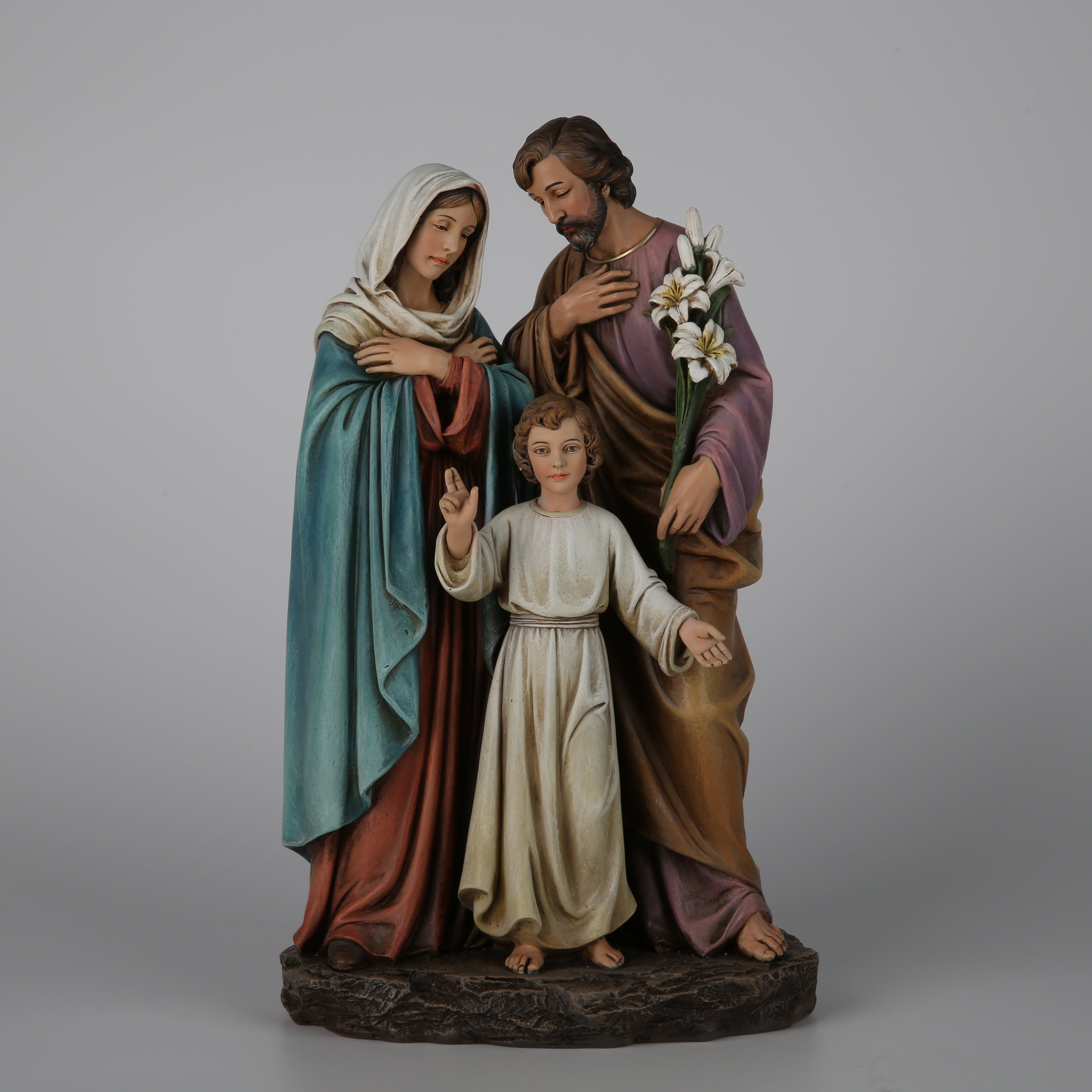 BC Catholic Holy Family Statue, Youth Jesus 12" H Renaissance Sculpture Handpainted by Buildclassic